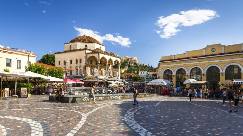 Monastiraki kwadrat w Ateny zdjęcia royalty free Monastiraki kwadrat w Ateny zdjęcia royalty free