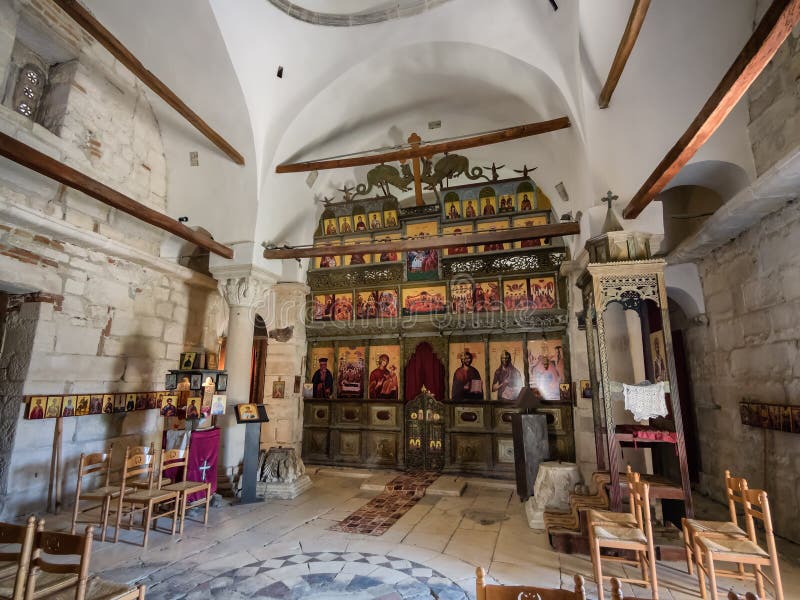 Monastry na cidade antiga de Apollonia em Albânia imagens de stock