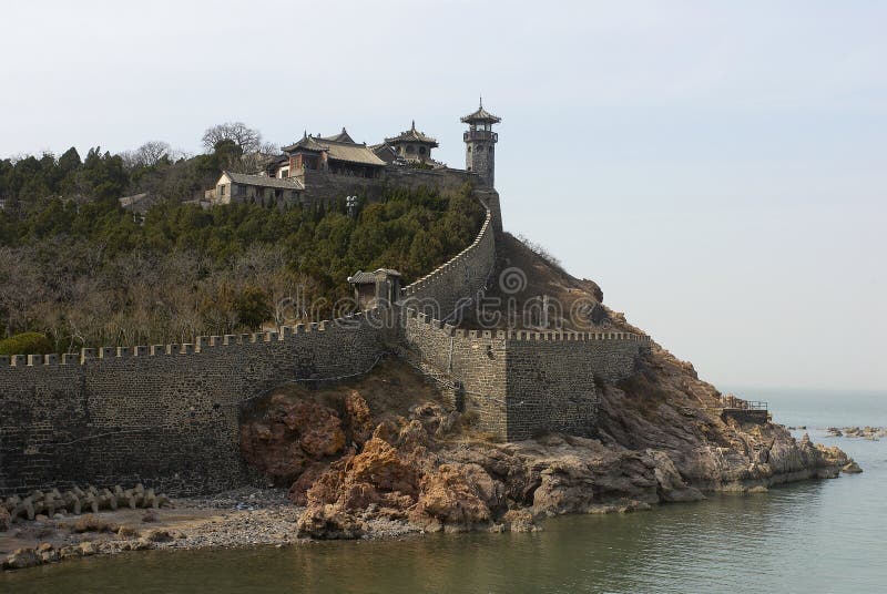 China temple monastery yellow sea. China temple monastery yellow sea