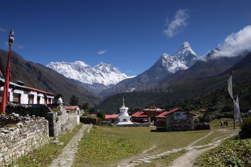 Monastério de Tengboche imagem de stock Monastério de Tengboche imagem de stock