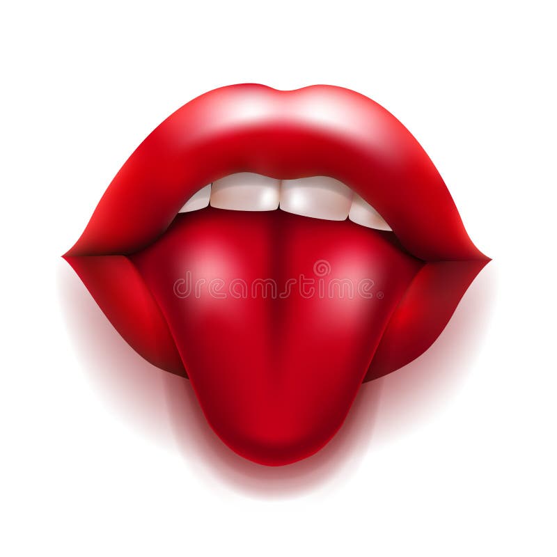 Mond Met Rode Lippen En Tong Vector Illustratie Illustration of