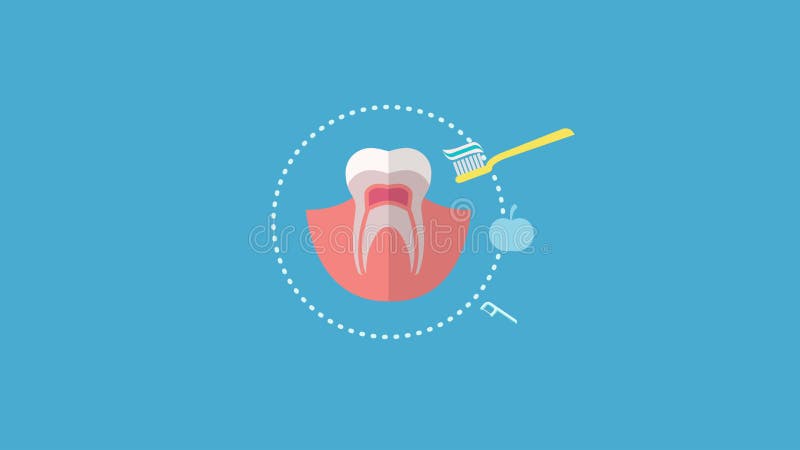 Mondelinge hygiëne en van de tandenzorg etiketanimatie