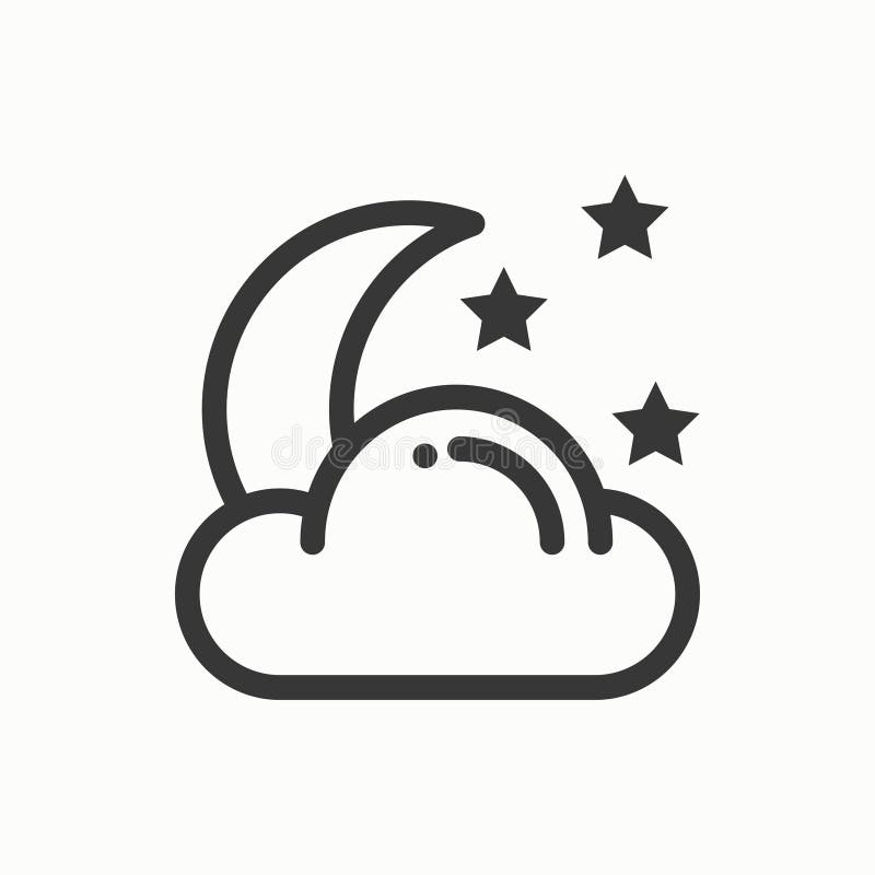 Mondnachtlinie einfache Ikone Wettersymbole Traum, Schlaf Vektorbild, Abbildung Schablone für mobile APP, Netz und Widgets vektor abbildung