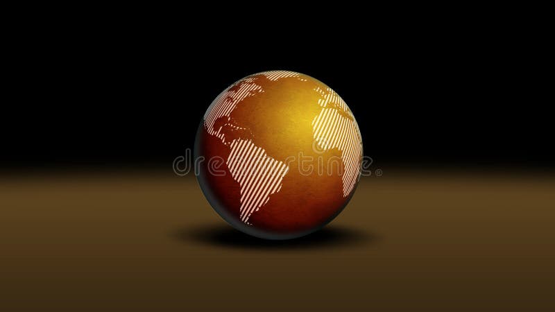 World globe illustration on brown surface. World globe illustration on brown surface