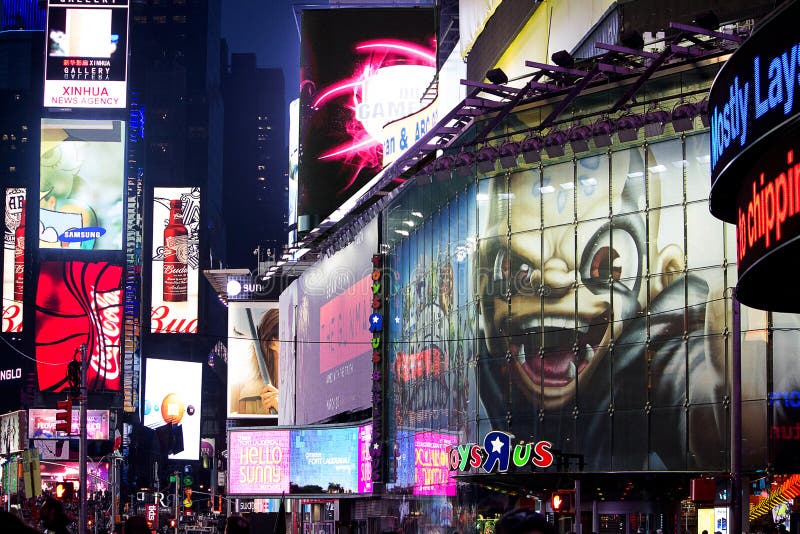 The true character of Times Square New York is evident in it's bright neon signs...a world of light 24/7. The true character of Times Square New York is evident in it's bright neon signs...a world of light 24/7