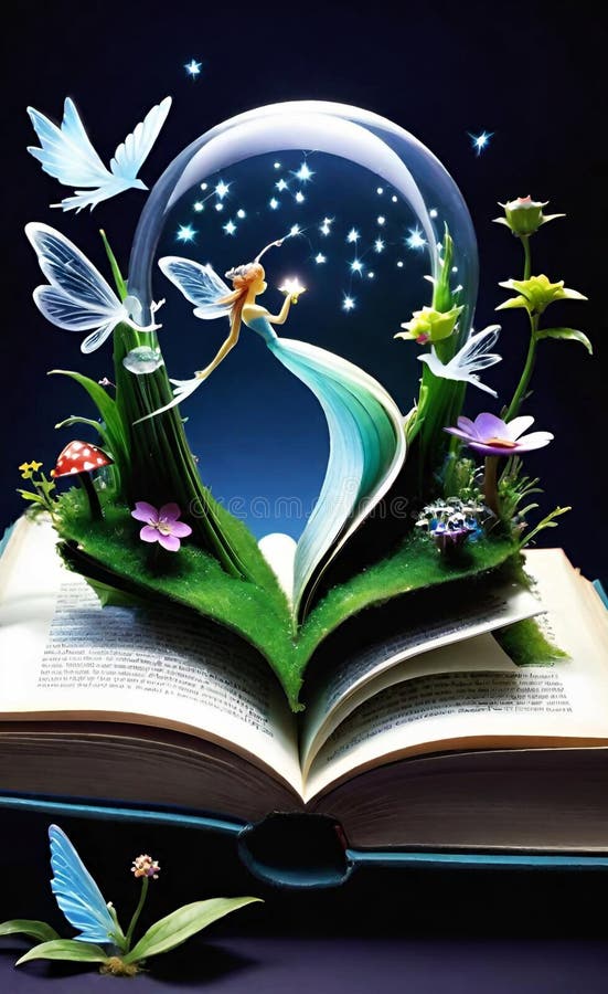 Mondo delle fate creato da un libro generato da un ai illustrazione vettoriale
