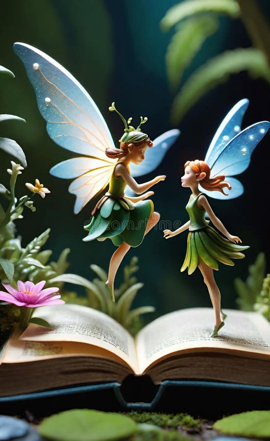 Mondo delle fate creato da un libro generato da un ai illustrazione di stock