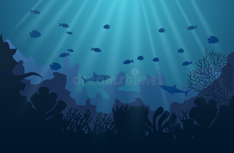Mondo subacqueo dell'oceano con gli animali illustrazione di stock Mondo subacqueo dell'oceano con gli animali illustrazione di stock