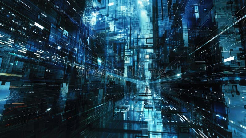Mondo virtuale con tecnologia avanzata a matrice digitale e connettività virtuale. aig53m fotografie stock libere da diritti