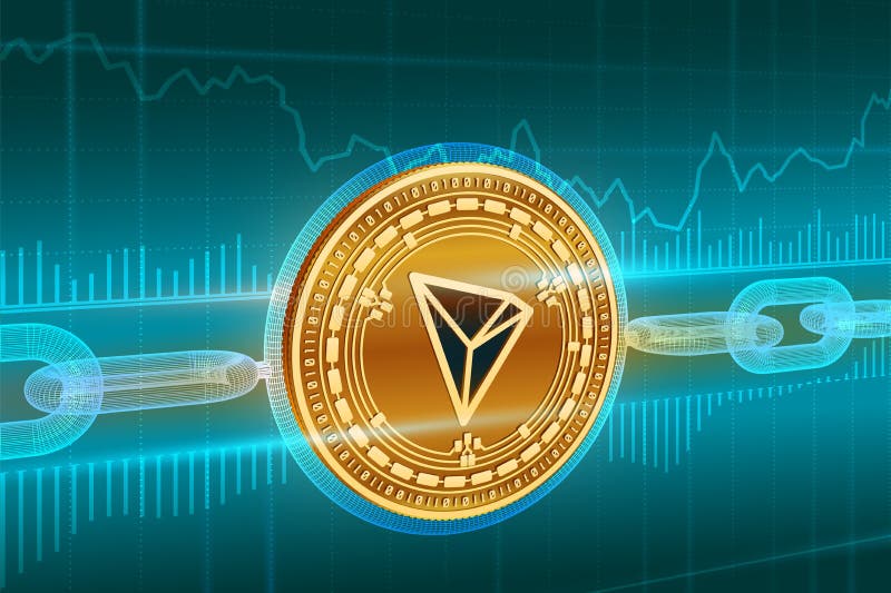 Moneda Crypto Cadena de bloque tron moneda de oro f?sica isom?trica de 3D Tron con la cadena del wireframe Concepto de Blockchain libre illustration Moneda Crypto Cadena de bloque tron moneda de oro f?sica isom?trica de 3D Tron con la cadena del wireframe Concepto de Blockchain libre illustration