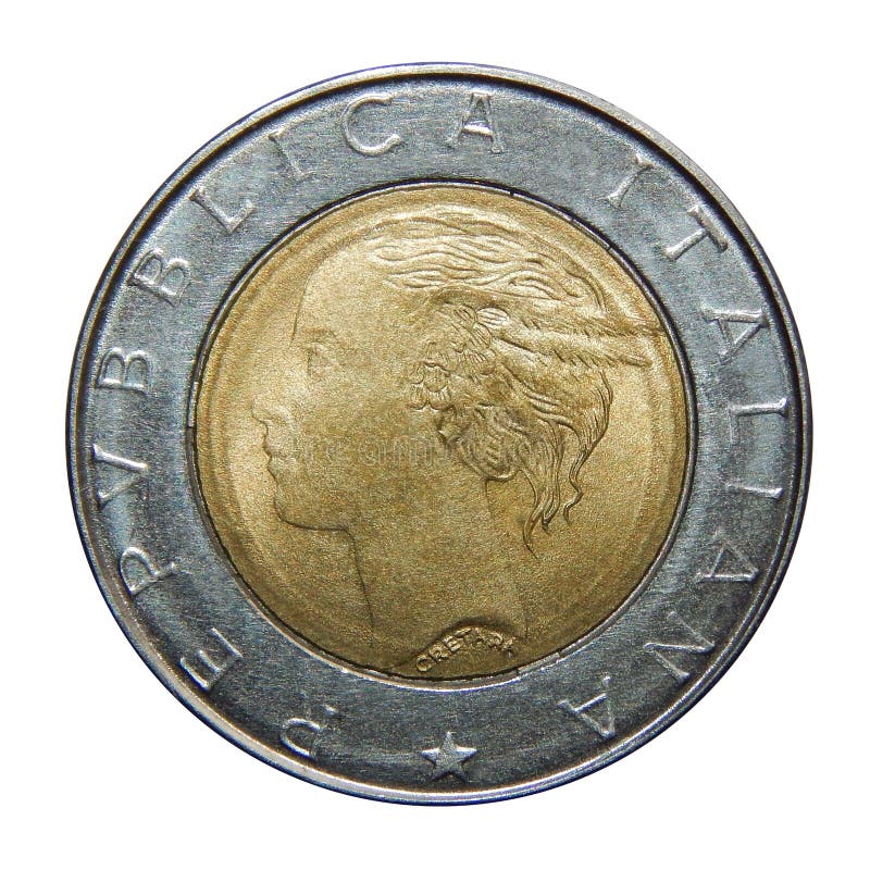 bala Consulta pausa Moneda de Italia 500 liras imagen de archivo. Imagen de italia - 173690821