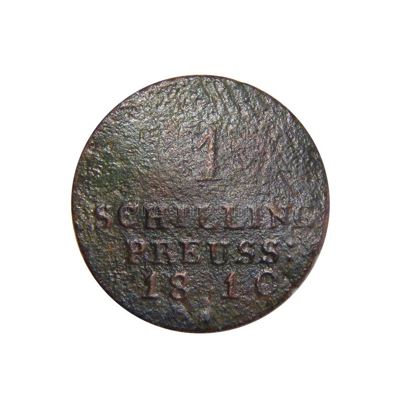 Moneda de Prusia de Alemania 1 chelín 1810 imágenes de archivo libres de regalías Moneda de Prusia de Alemania 1 chelín 1810 imágenes de archivo libres de regalías