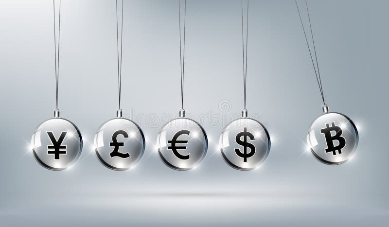 Moneda digital de Bitcoin, dólar, euro, libra esterlina, yen stock de ilustración Moneda digital de Bitcoin, dólar, euro, libra esterlina, yen stock de ilustración
