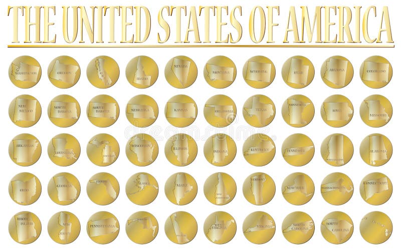 50 monedas de oro de Estados Unidos libre illustration 50 monedas de oro de Estados Unidos libre illustration