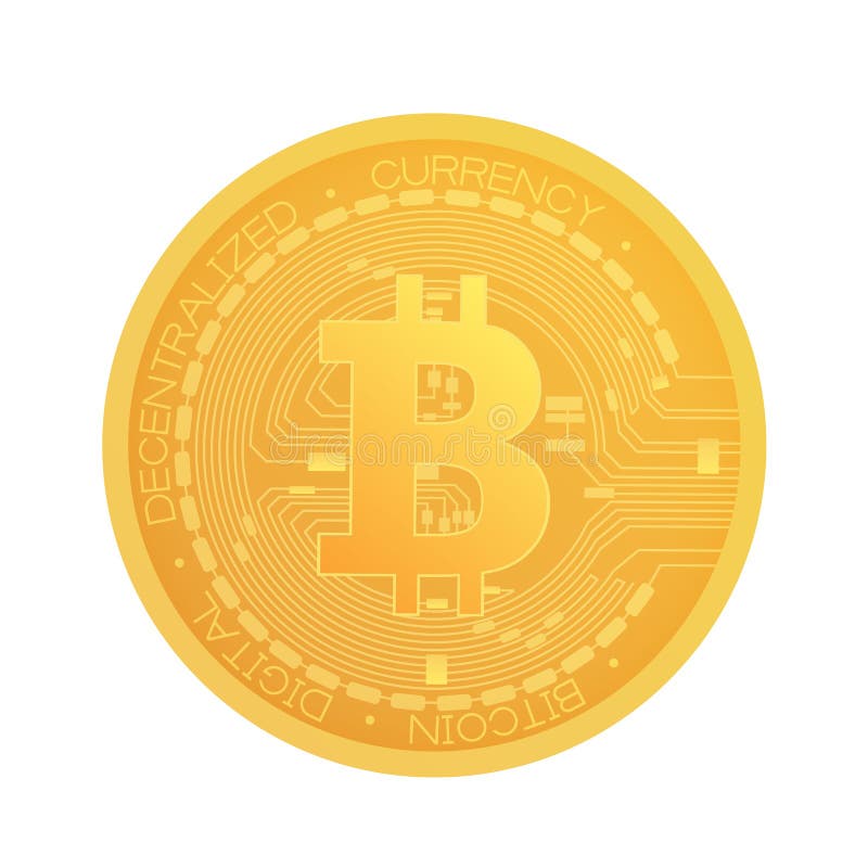 Monedă bitcoin de aur. simbol bitcoin de aur realist în moneda criptocriptografică simbol simbol Bitcoin de aur izolat. royalty free illustration