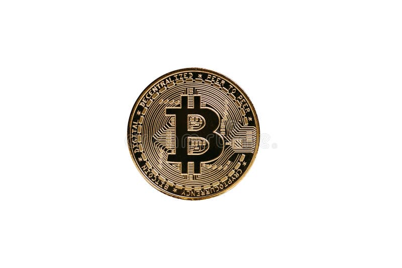 Monedă bitcoin de fier pe un fișier de fundal alb royalty free illustration