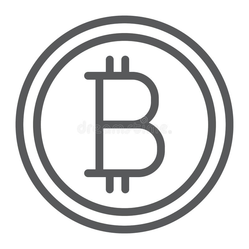 Monedă bitcoin line icon money și finanțe royalty free illustration