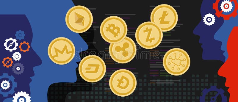Monedă criptomonedă setset bitcoin monedă monedă monedă monedă monedă digitală monedă digitală royalty free illustration
