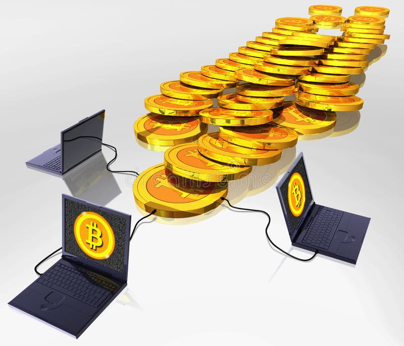 Monedă digitală bitcoin stock illustration