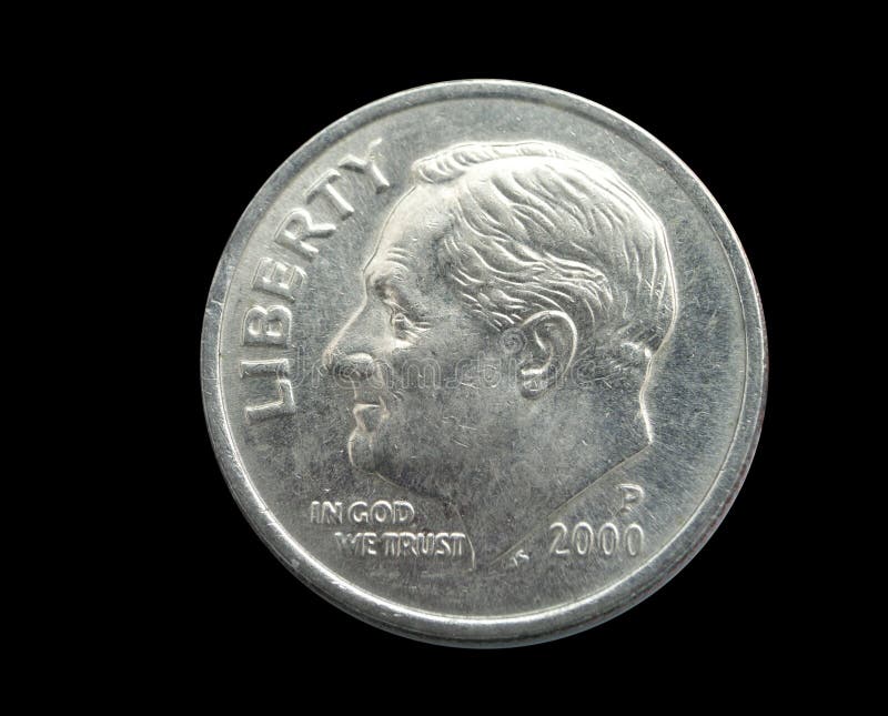 Moneta da dieci centesimi di dollaro fotografia stock Moneta da dieci centesimi di dollaro fotografia stock