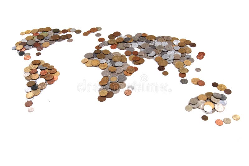 monete del vecchio mondo come mappa di mondo fotografia stock libera da diritti monete del vecchio mondo come mappa di mondo fotografia stock libera da diritti