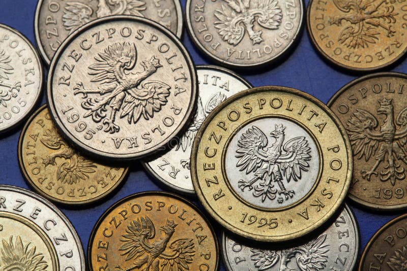 Monete della Polonia fotografia stock libera da diritti