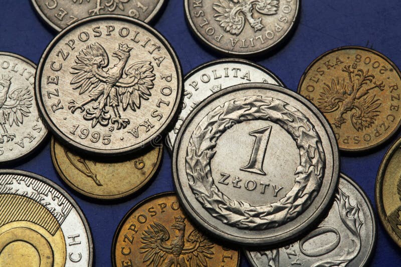 Monete della Polonia fotografia stock