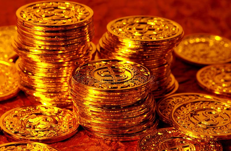 Monete di oro immagini stock Monete di oro immagini stock