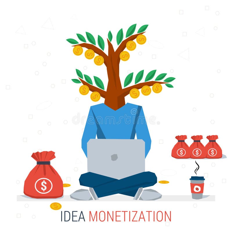 Monetizare idei de afaceri royalty free illustration