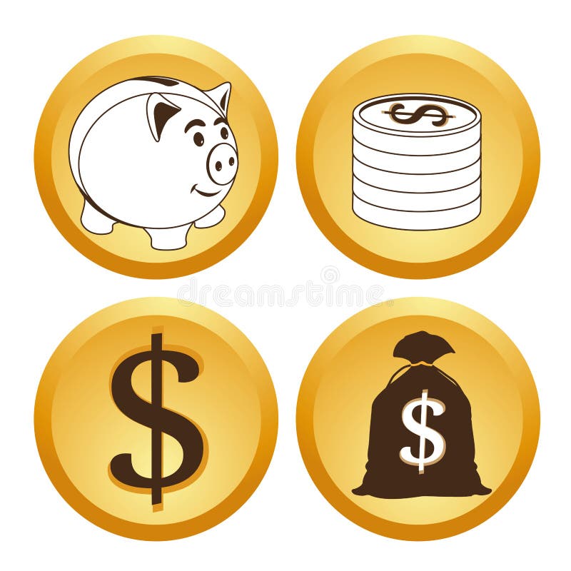 Four symbols of money stock vector. Illustration of currency 33805939
