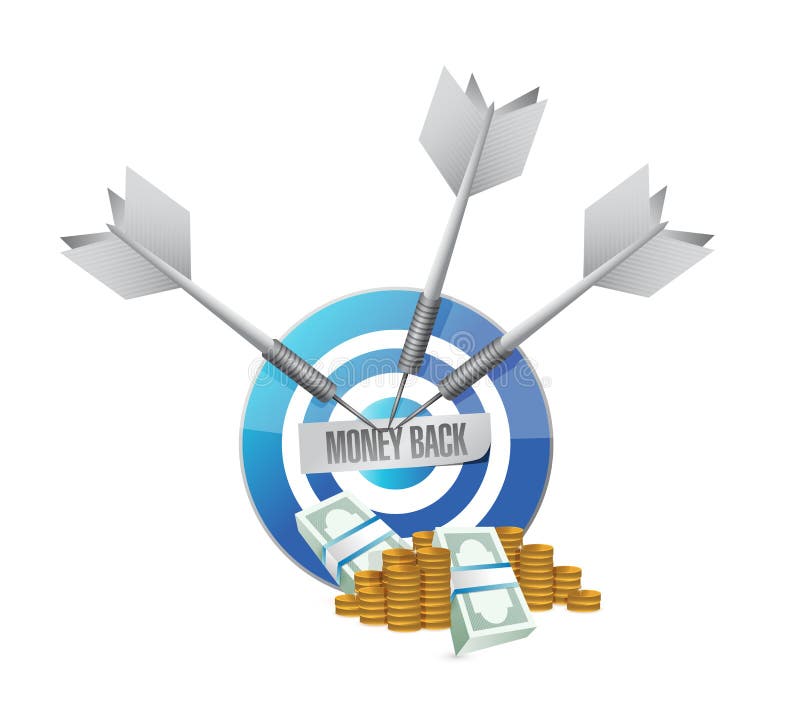 Money back blue target illustration royalty free illustration