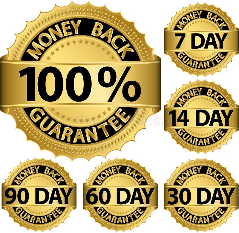 Gold Badge Satisfaction Guaranteed with Ribbon Stock Vector ...