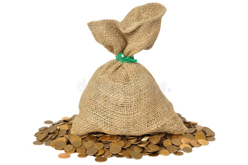 Money Bag stock photo. Image of isolated, white, cash 13573986