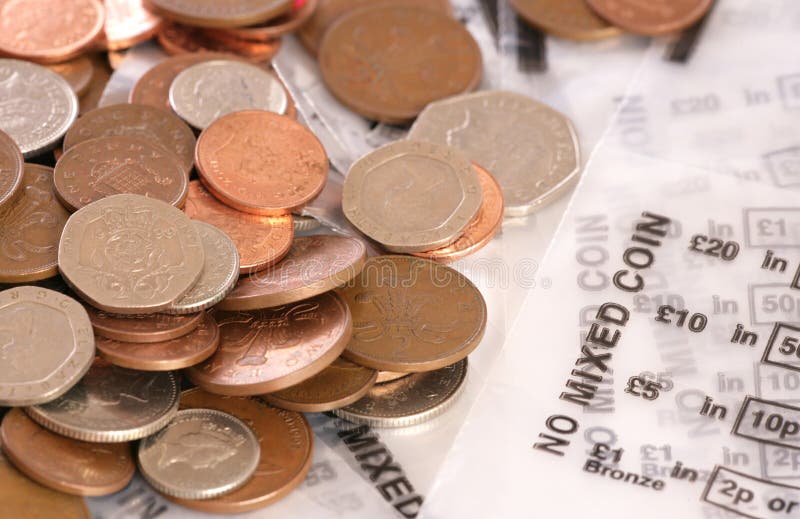Money Bag with Sterling Coins Stock Image Image of business, finance