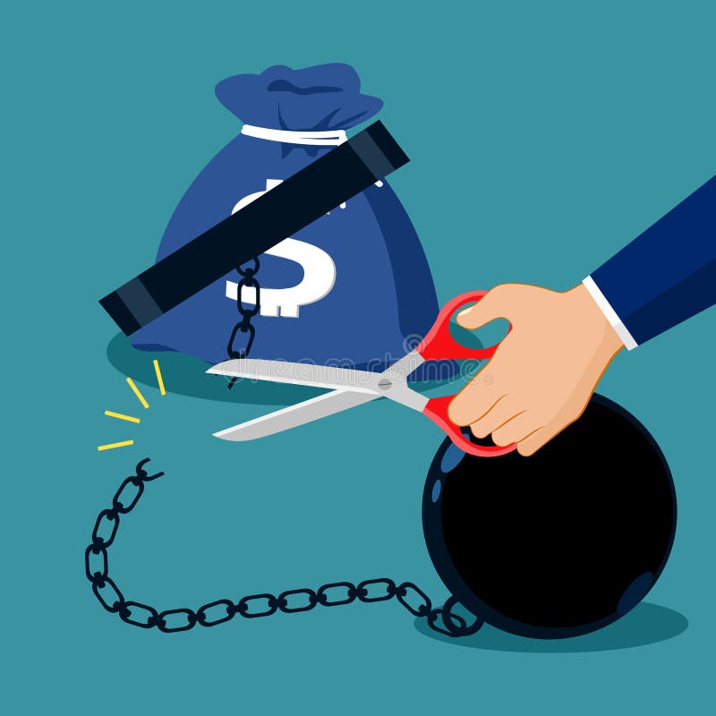 The Money Bag Was Released. the Concept of Financial Freedom. Vector