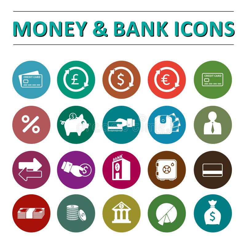 Money & bank icons stock vector. Illustration of logo 54456229