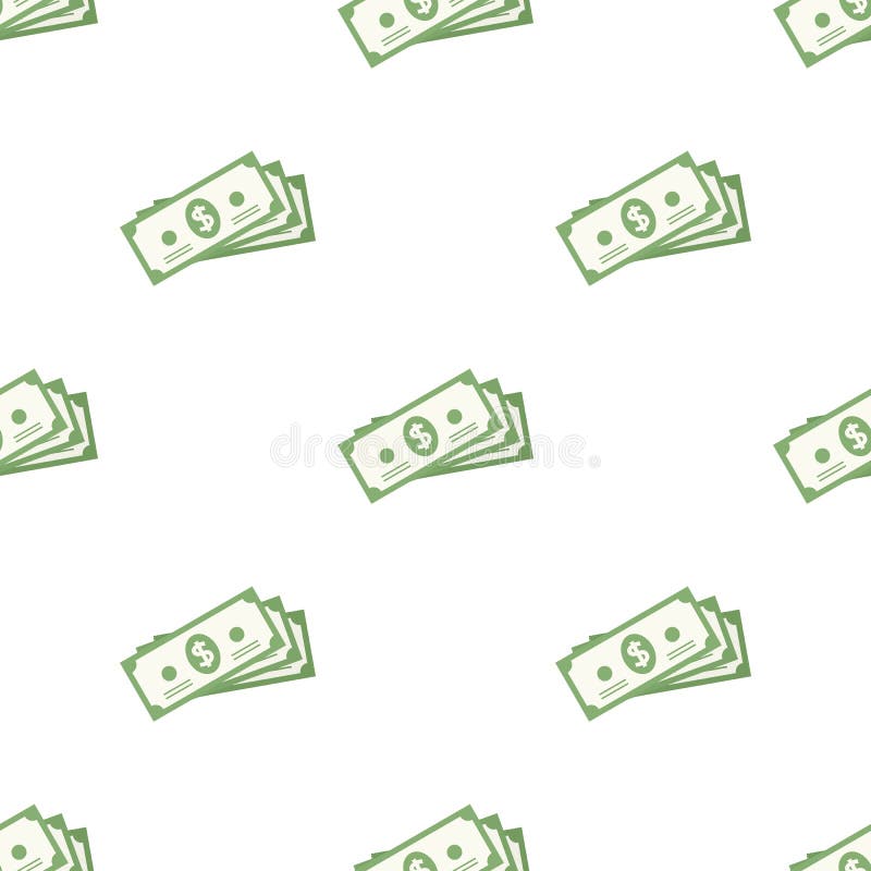 Money Banknotes Icon Seamless Pattern Stock Vector - Illustration of ...