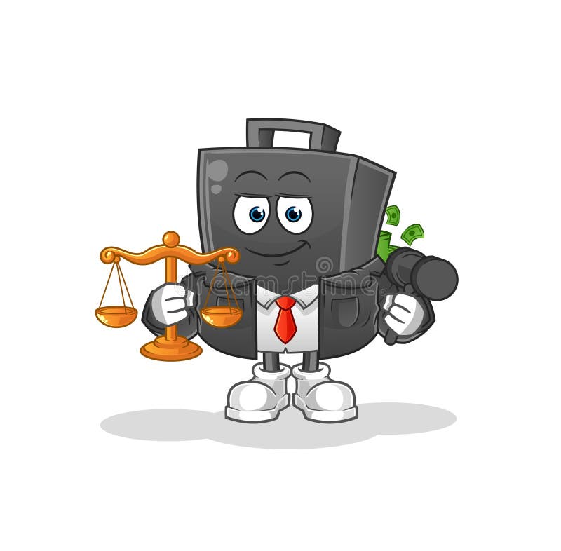 Money Briefcase Lawyer Cartoon. Cartoon Mascot Vector Stock Vector