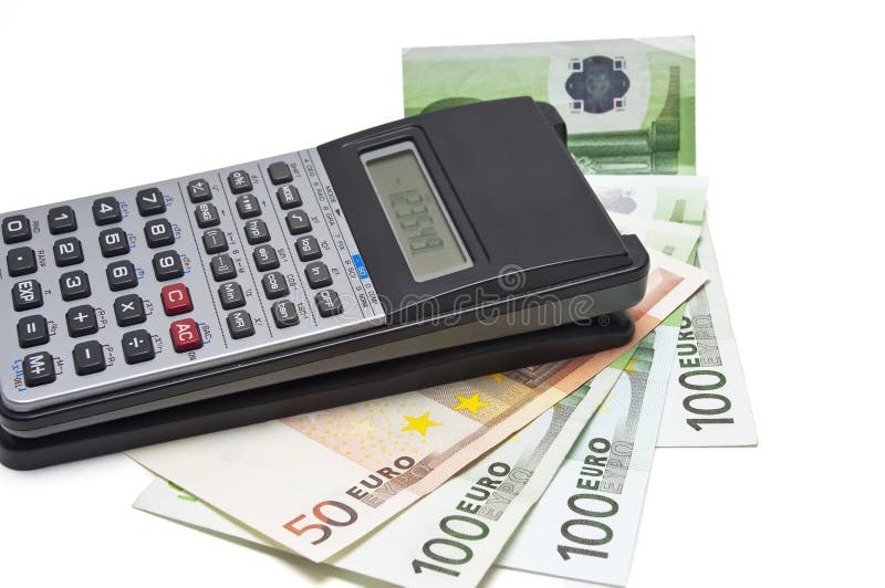 Money and calculator stock photo. Image of accounts, euro - 21716392