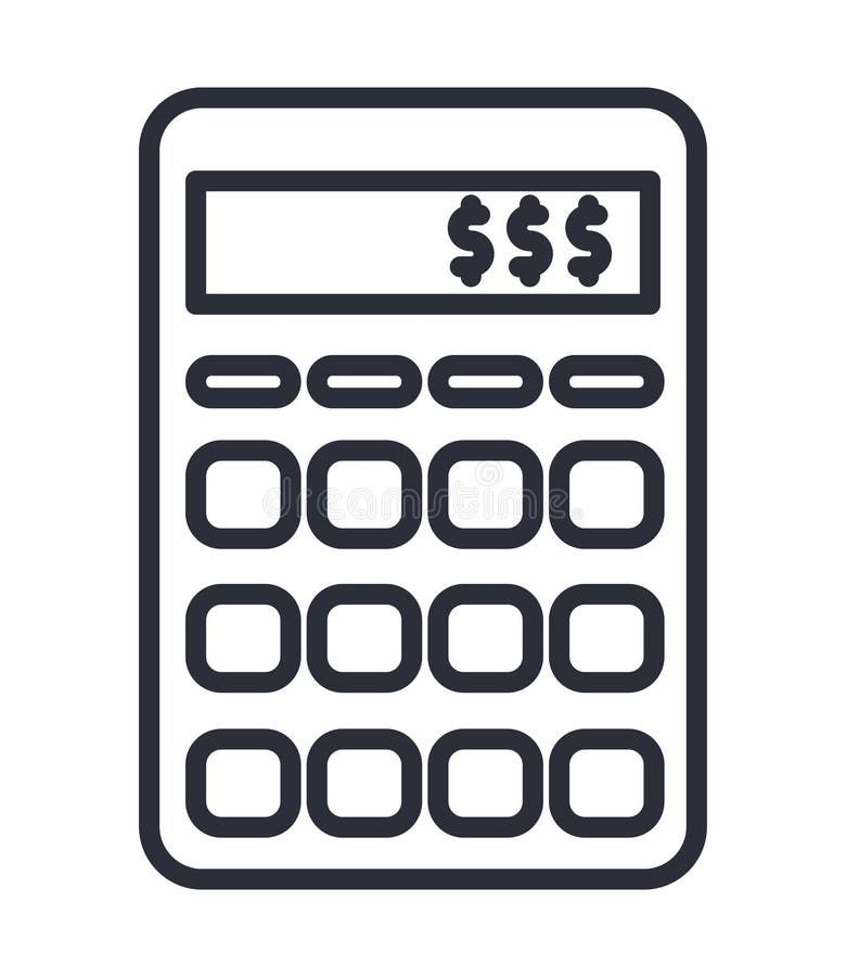 money calculator icon line
