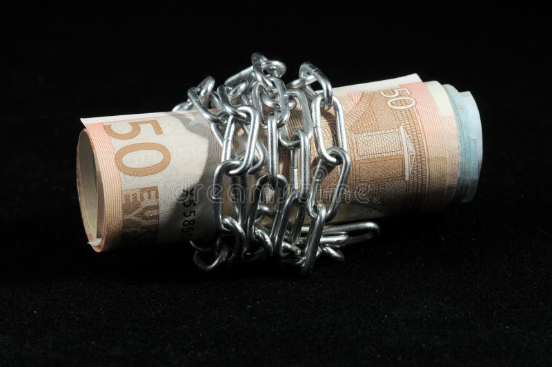 Money in chains stock image. Image of depression, crisis - 30189369