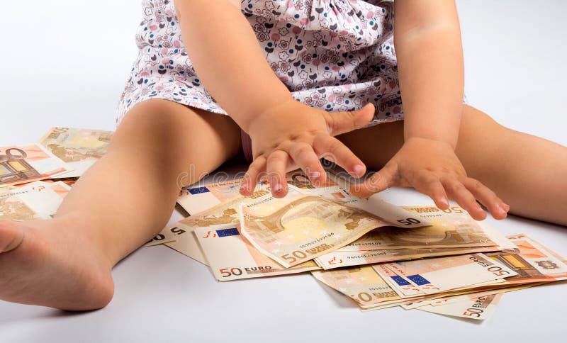 Money and child stock photo. Image of close, fortune - 41808654