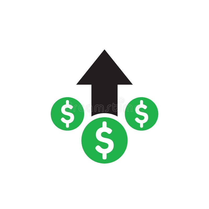 Money dollar up arrow, growth finance graphic - concept icon design. Success sign. Vector illustration.