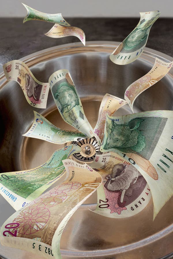 Money Down The Drain Waste stock image. Image of depleted 10323669