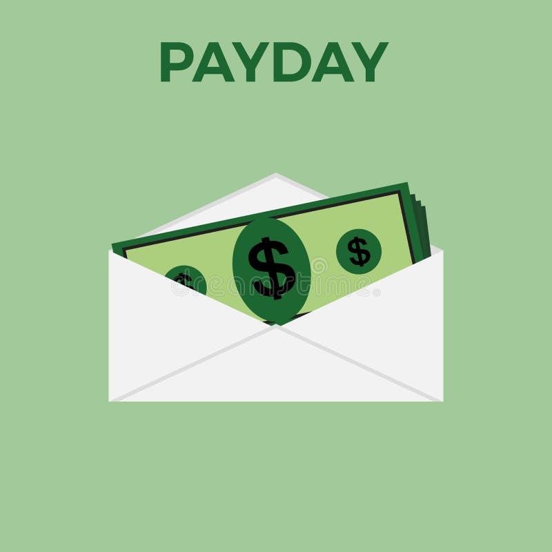 Money in envelope on green background vector illustration Money in envelope on green background vector illustration