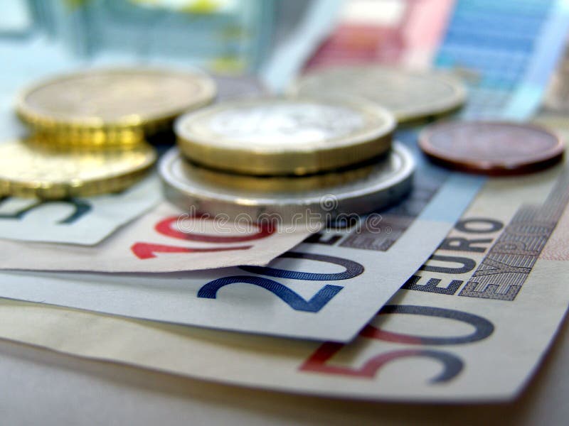Money Euros Banknotes coins