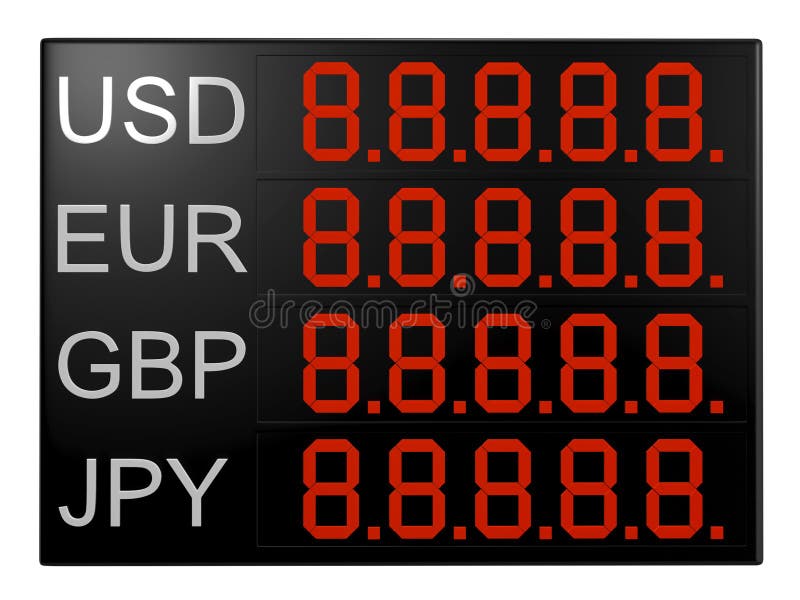 Money Exchange Board 3d Rendering Stock Illustration Illustration of