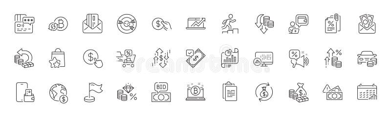 Carduri de schimb de bani și pictograme pentru linia de schimb de numerar. tipărire aplicație Web. pictograme linie. vector stock illustration