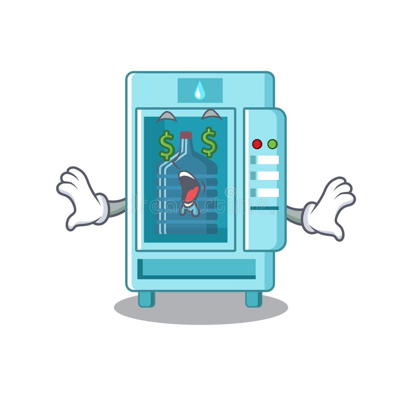Money Eye Cartoon Water Vending Machine on Table Stock Vector -  Illustration of appliance, dollar: 156543881