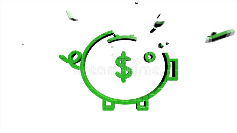 Money, finance, payments. Finance 3D pixel icon design. outline web icon. Motion graphics.